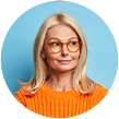 Lady in blue circle